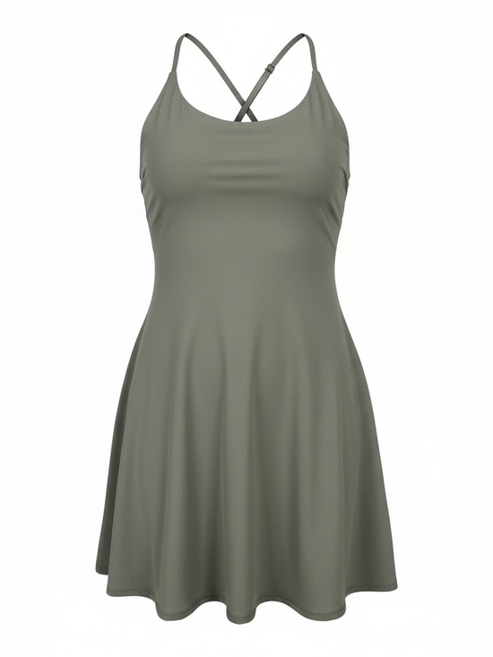 Nicole Miller Dresses & Skirts - Nicole Miller Olive Green sporty romper dress activewear sporty athleisure plus